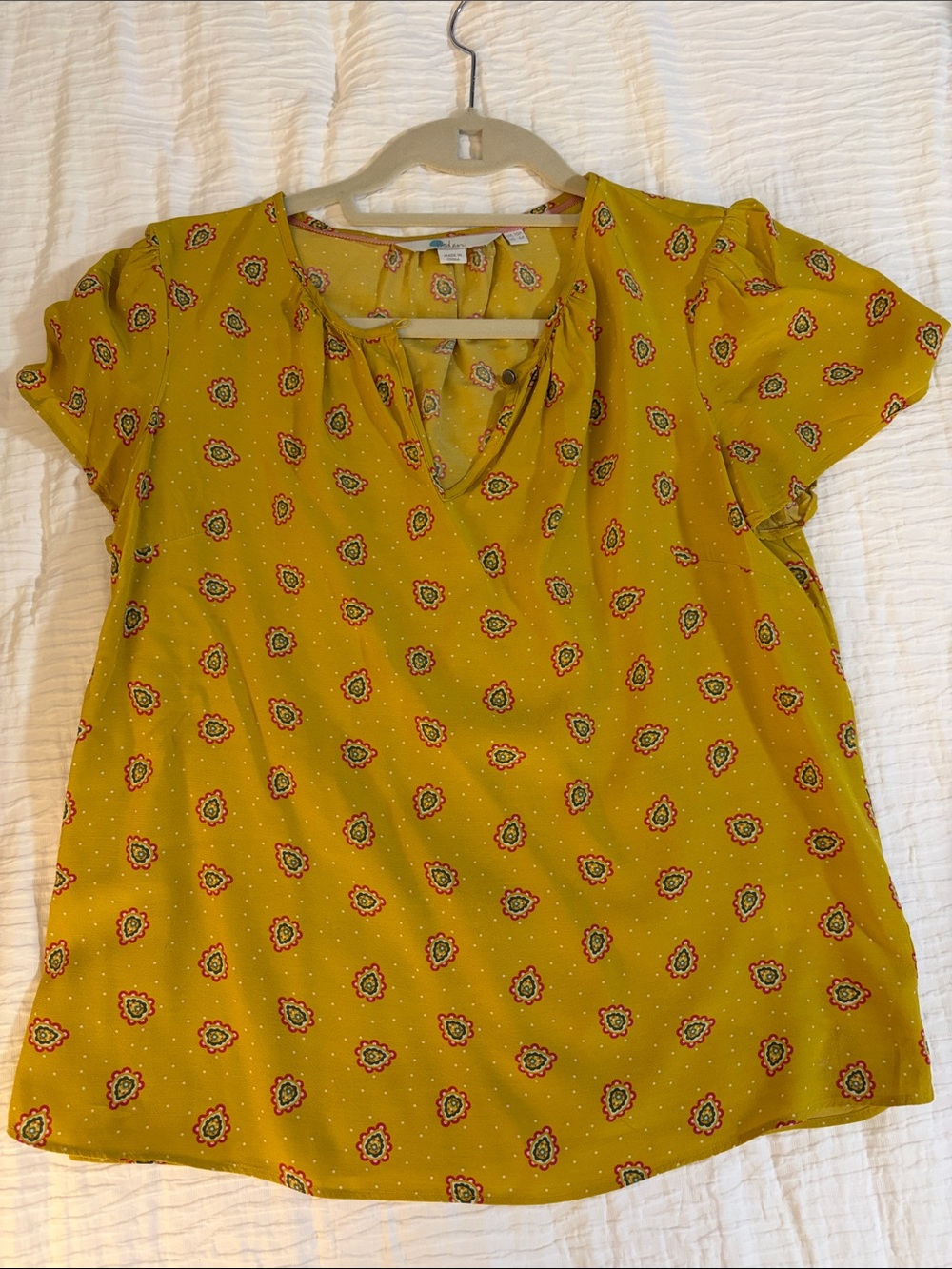 Biden Lightweight Mustard Floral Top